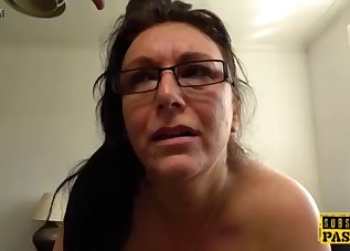 Inked mommy is playing with a big cock